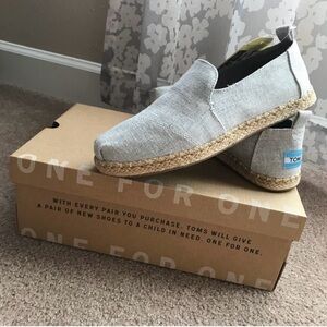 TOMS Gray Deconstructed Alpargata NWT